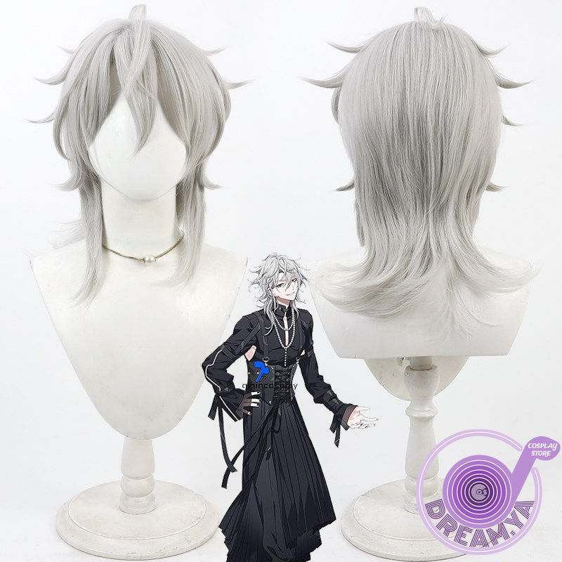 Anime Cosplay Wig Heat Resistant - Domeki Kuguri Cosplay Peruk 18TRIP Gri