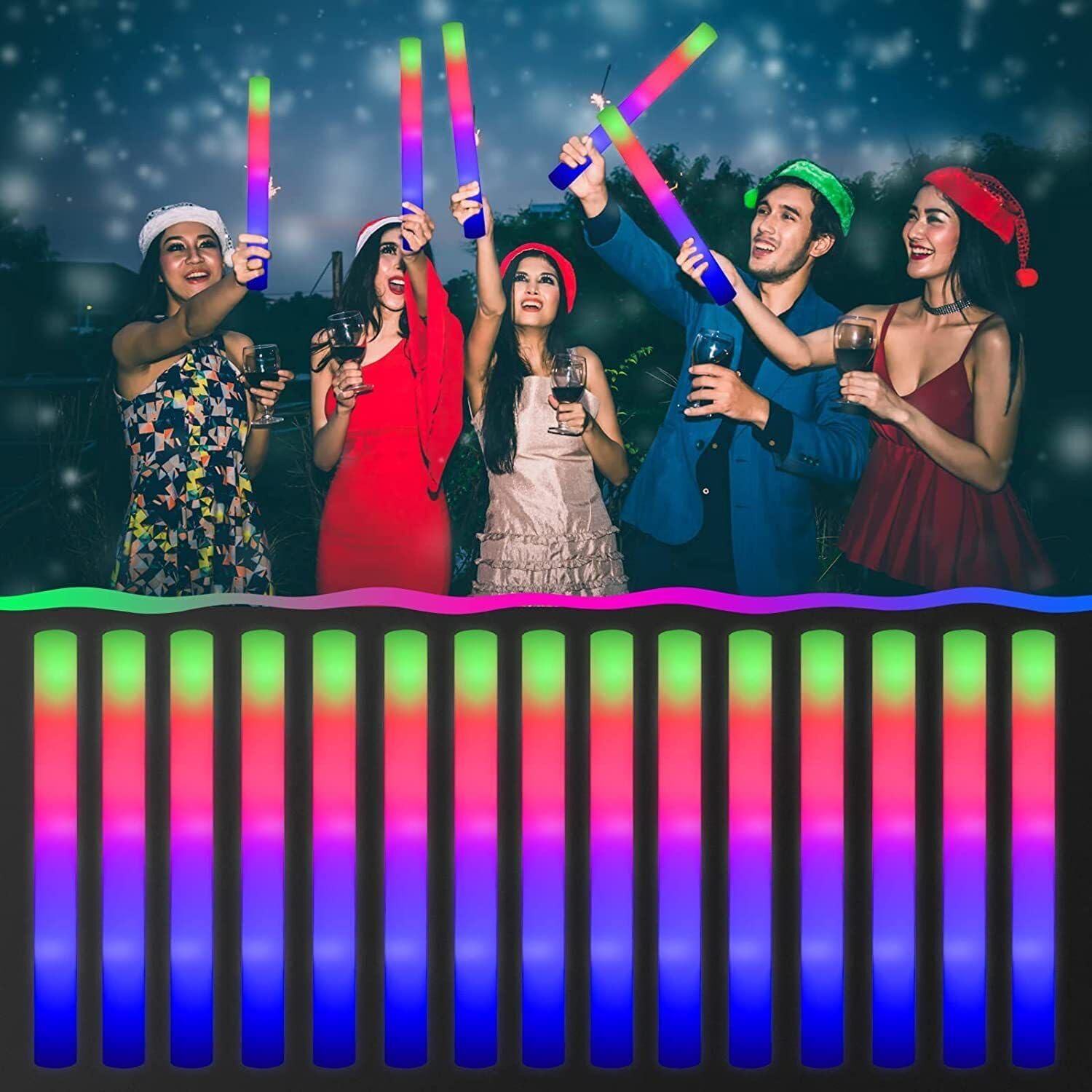 42 Adet Renkli RGB Işıklı Köpü - Flashing Led Foam Sticks Party incelemesi ve fiyatı