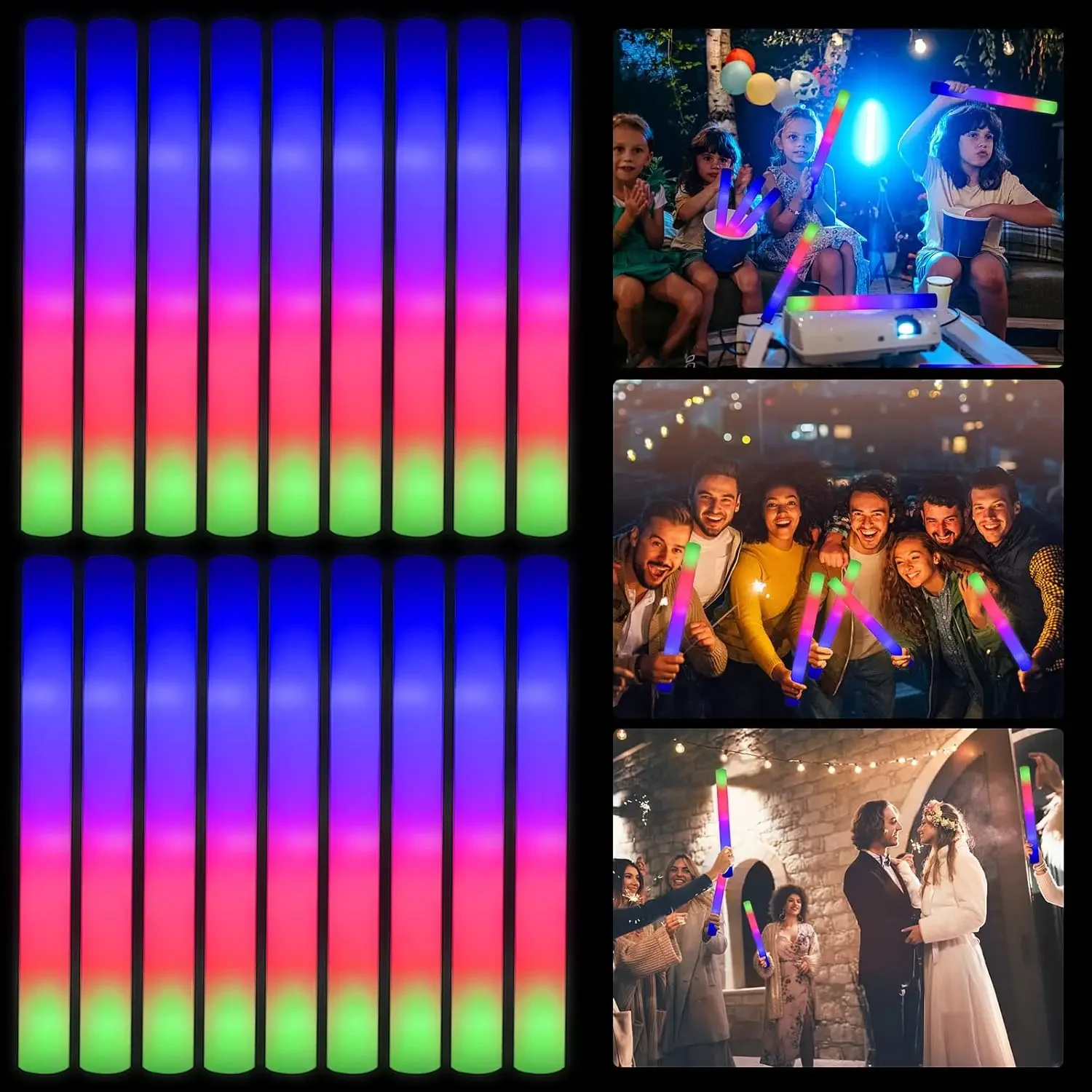 3Z-50PCS Led Köpük Işık Çubukl - Flashing Led Foam Sticks Party incelemesi ve fiyatı