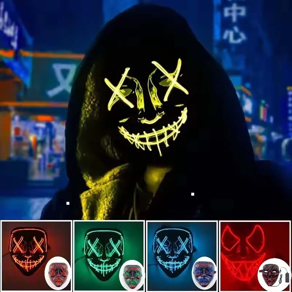 Kablosuz Neon LED Işıklı Maske - Led Purge Mask Halloween incelemesi ve fiyatı