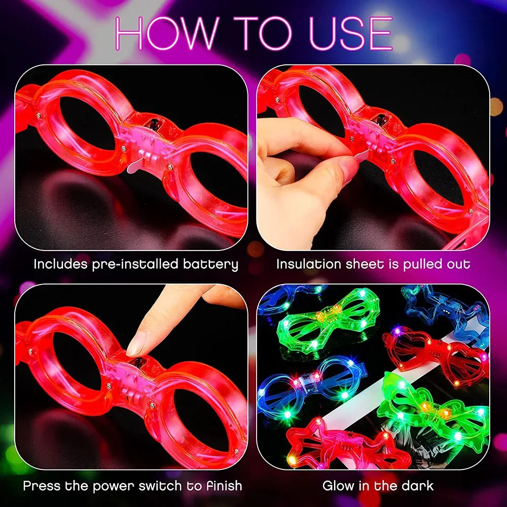 LED Glasse Neon Karanlıkta Par - Glow In The Dark Party Glasses incelemesi ve fiyatı