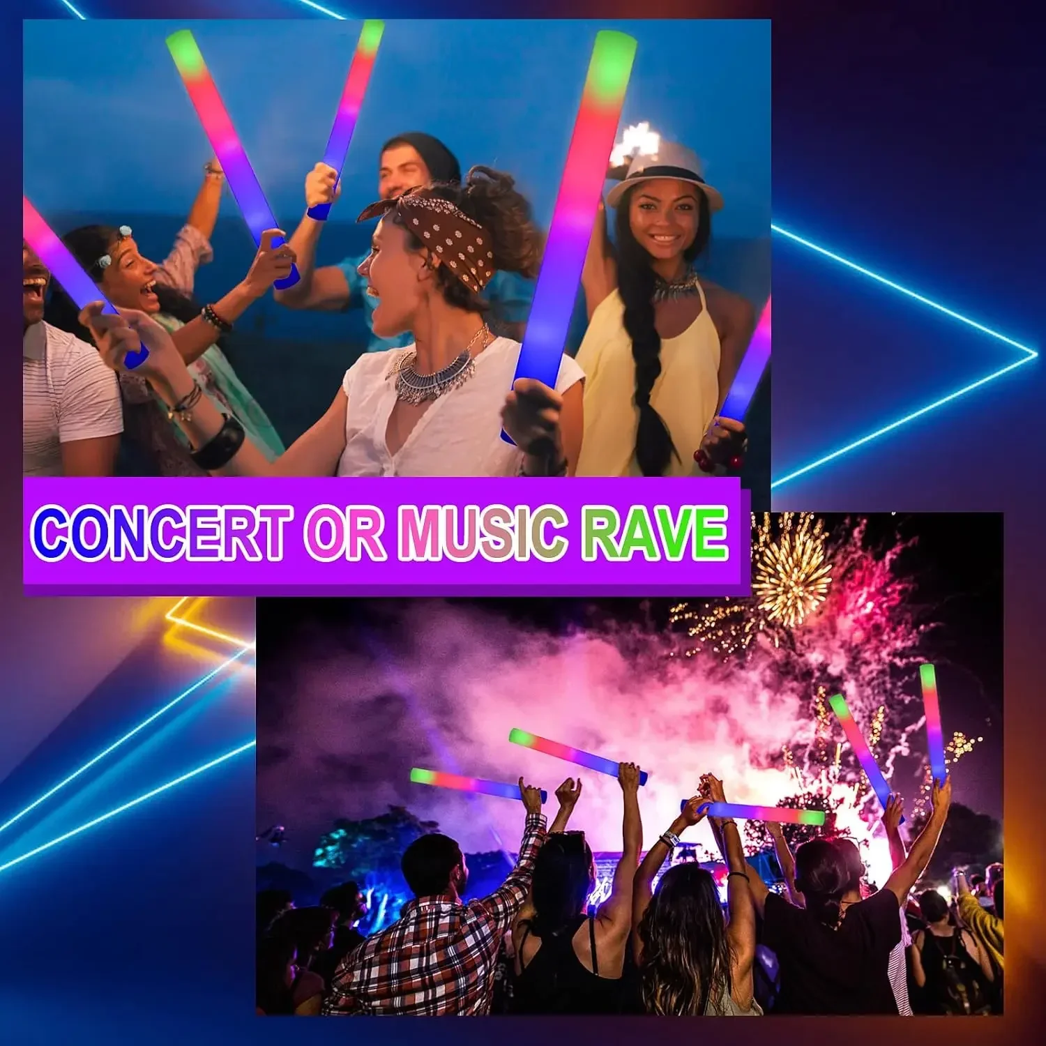 2Z-50PCS Led Köpük Işık Çubukl - Flashing Led Foam Sticks Party incelemesi ve fiyatı